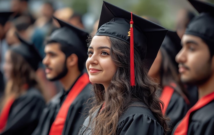 Bild studenter som reflekterar över sin akademiska resa