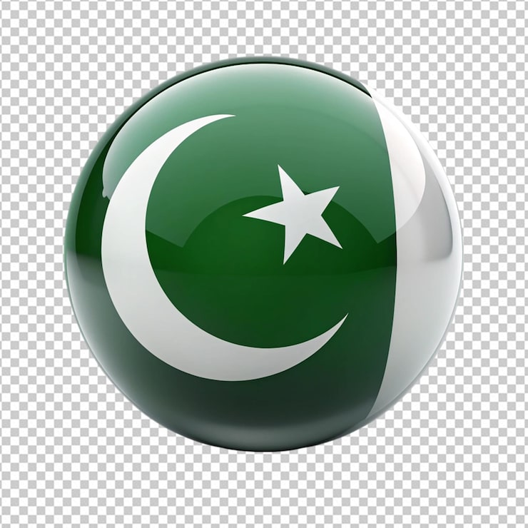 PSD 3d-bolldesign med pakistansk flagga png