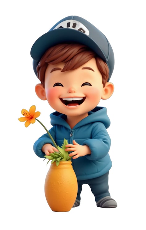 PSD 一个伊朗男孩的 3d 角色