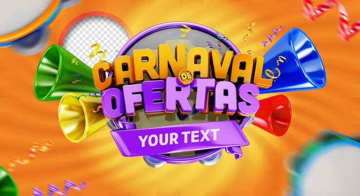 PSD 3d'de şirketler için brezilya'da karnaval logosu teklifleri