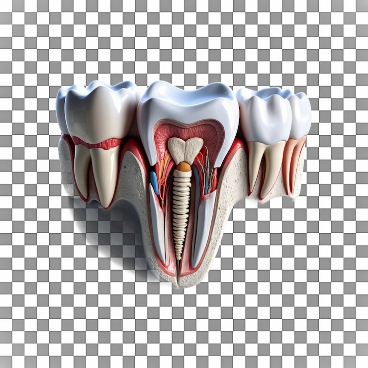PSD 3d diş anatomisi diyagramı