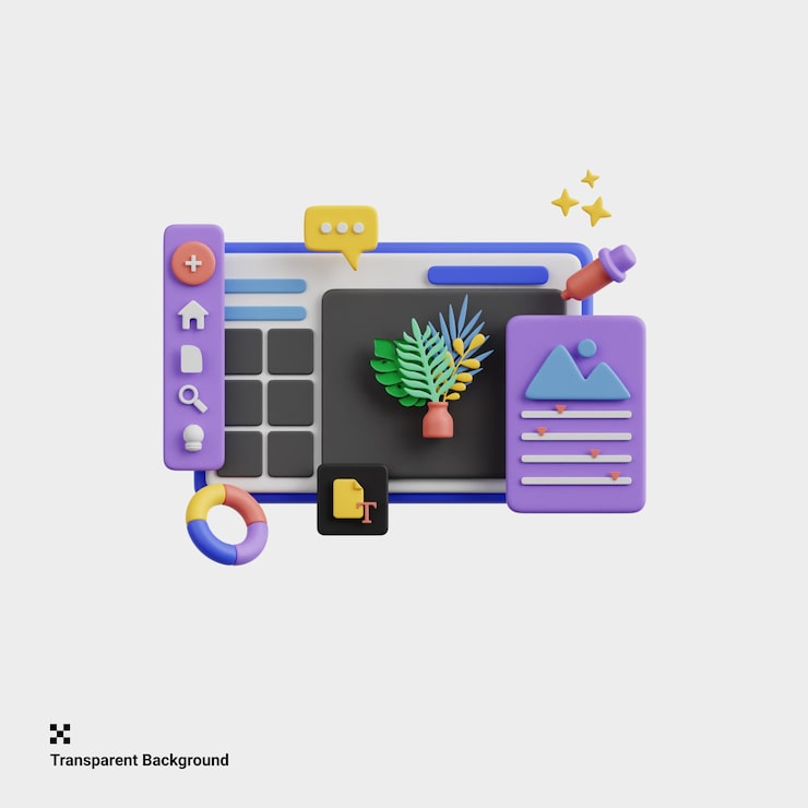 PSD 精确照片编辑工具的3d插图