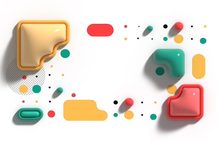 PSD 抽象背景数字 3d 插图海报设计透明 psd