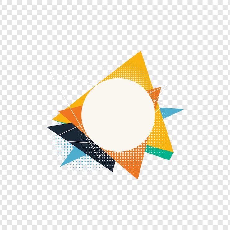 PSD 带有三角形和圆圈的抽象几何构图