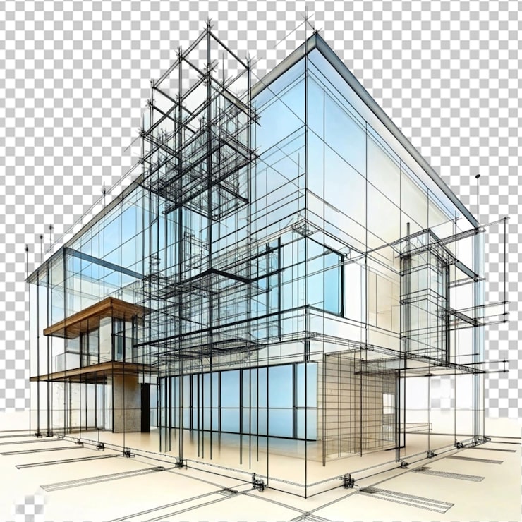 PSD algoritmisch gegenereerde architectonische schets
