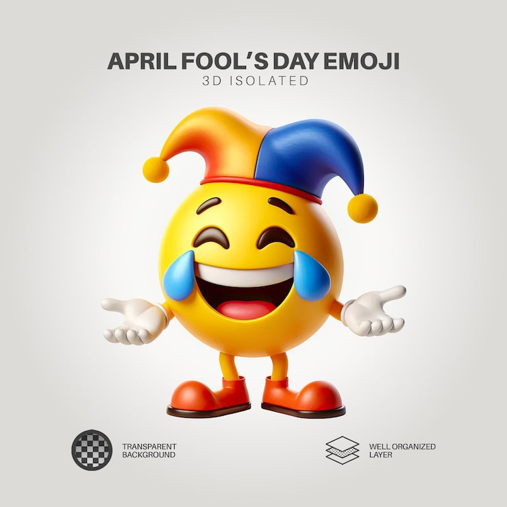 PSD aprilskämt emoji clown 3d-karaktär 05