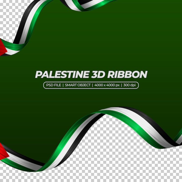 PSD band med palestinas flaggfärg 3d