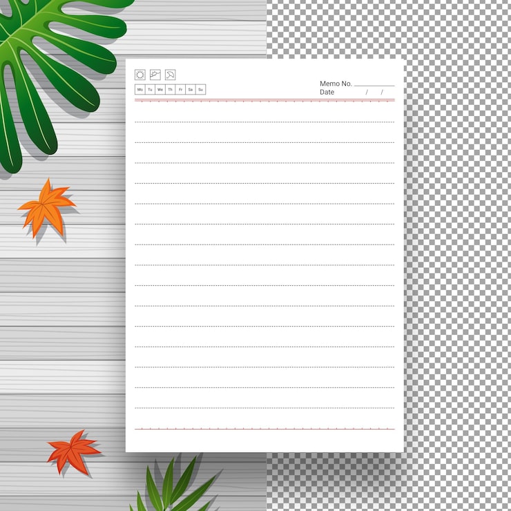 PSD boş beyaz defter kağıdı