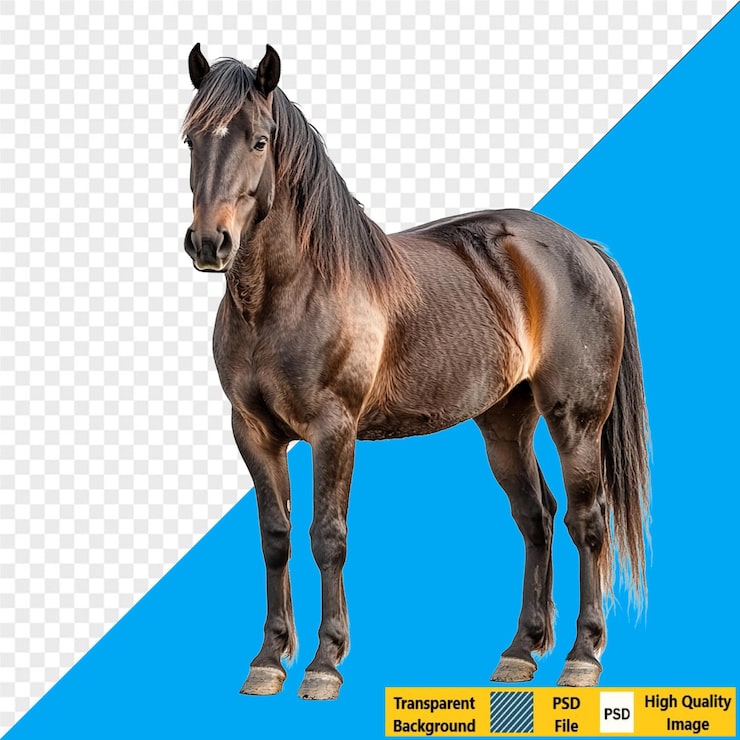 PSD brun hest på gennemsigtig baggrund
