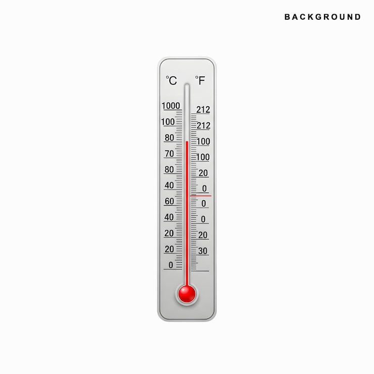 PSD celsius ve fahrenheit ölçekli gerçekçi termometre