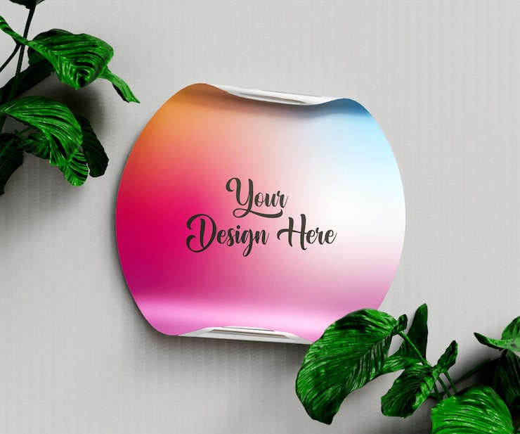 PSD daire etiketler mockup veya daire kağıt etiket mockup