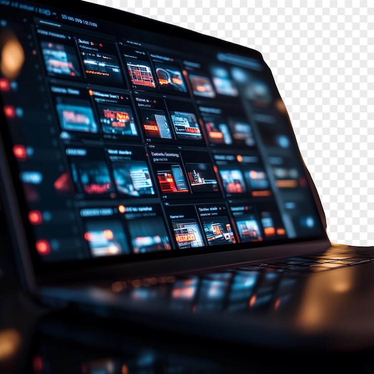 PSD een laptop scherm dat de woorden quot facebook quot op het heeft