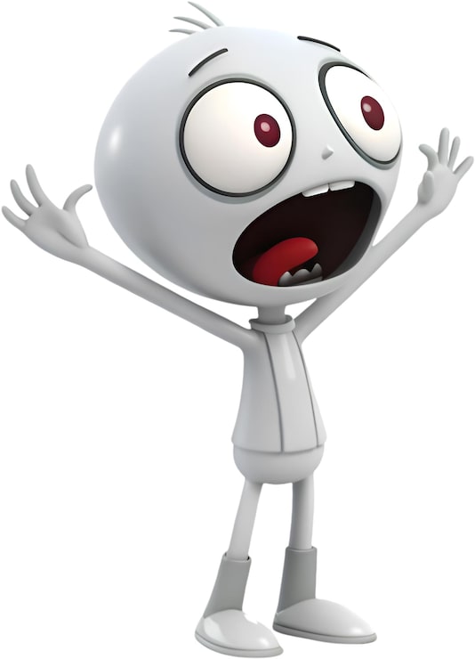 PSD een schattig alien cartoon personage met grote ogen en een speelse persoonlijkheid.