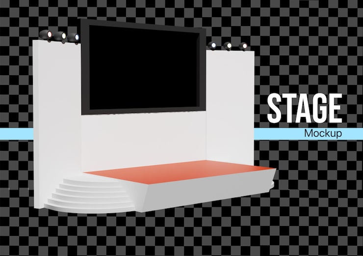PSD en 3d scene med display skærm mockup