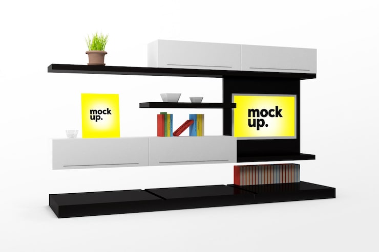 PSD en montre med to gule skilte, hvor der står mockup.