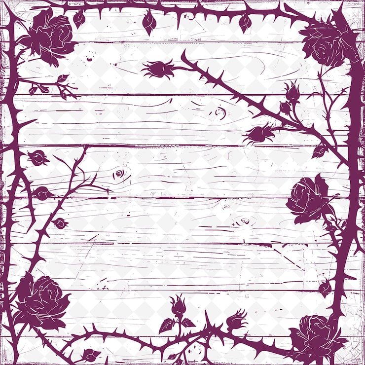 PSD ett lila och vitt foto av en blommig design med en gren av rosor