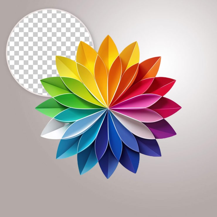 PSD farverigt ring logo design på gennemsigtig baggrund