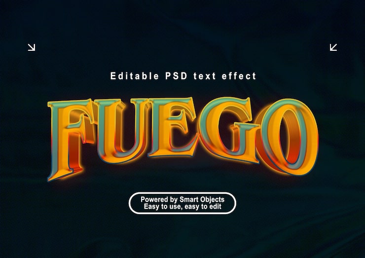 PSD fuego text effect style