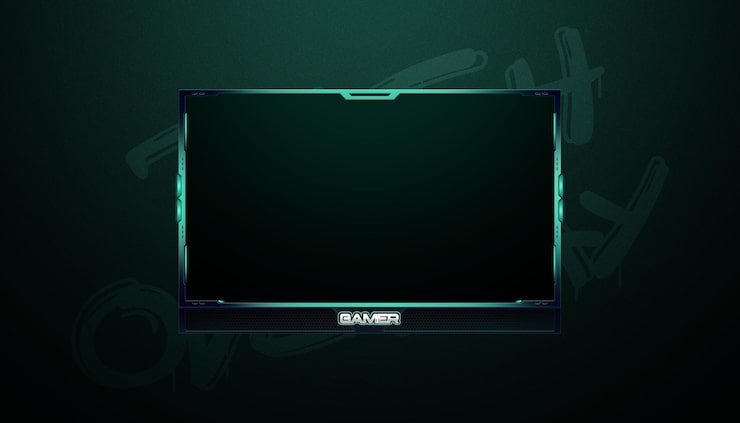 PSD gaming twitch stream overlay. (gaming twitch stream overlay) dit is een overlapping van de huidige versie van twitch.