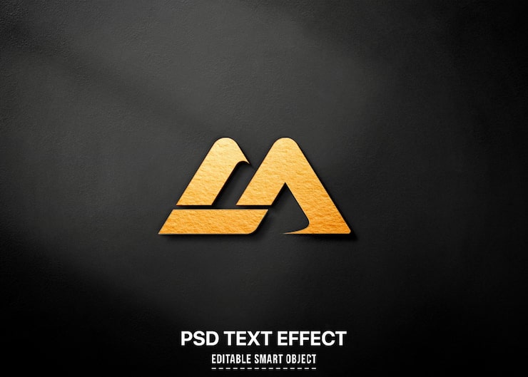 PSD 金色 3d 标志模型