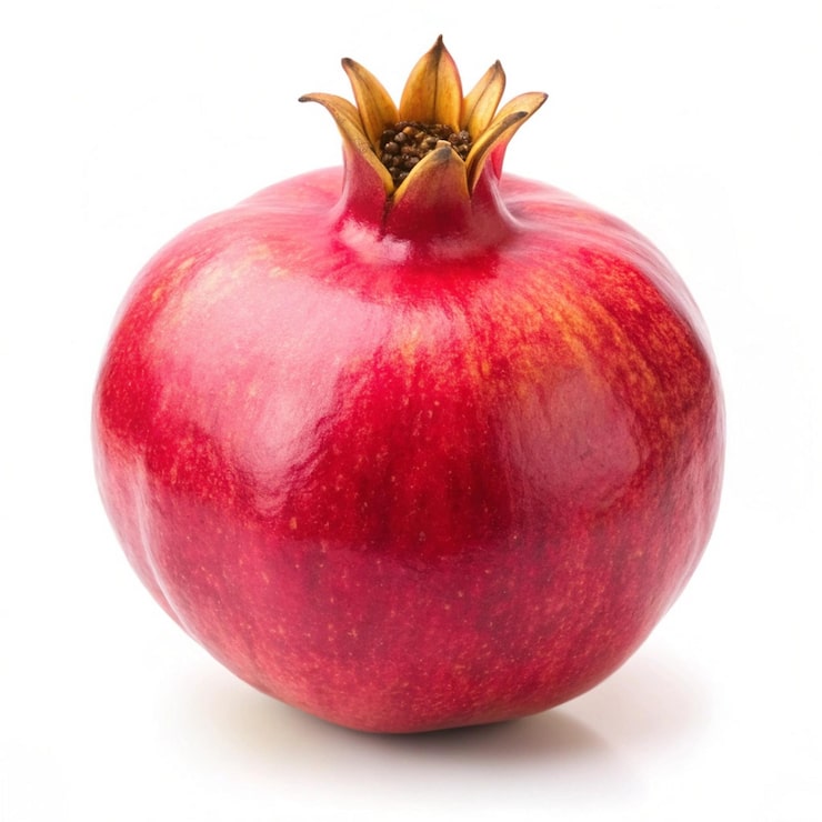 PSD granatäpple frukt skuren del isolerad på vit bakgrund