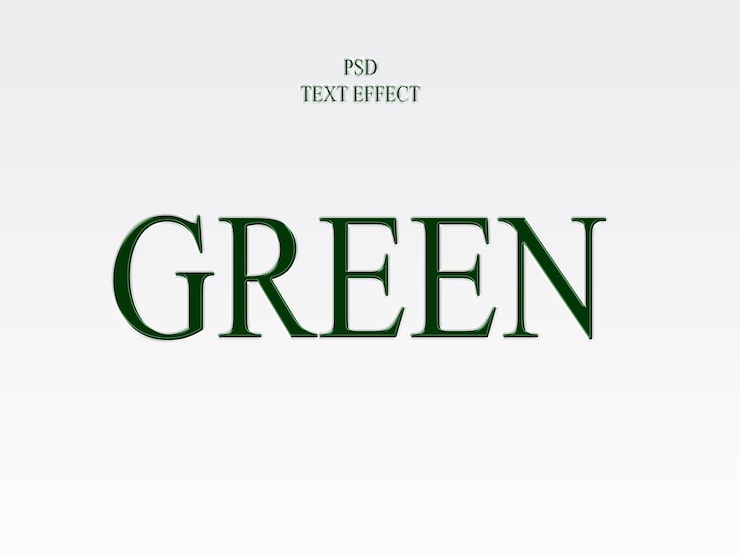 PSD grønn teksteffekt