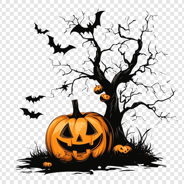 PSD halloweenpumpa och fladdermöss