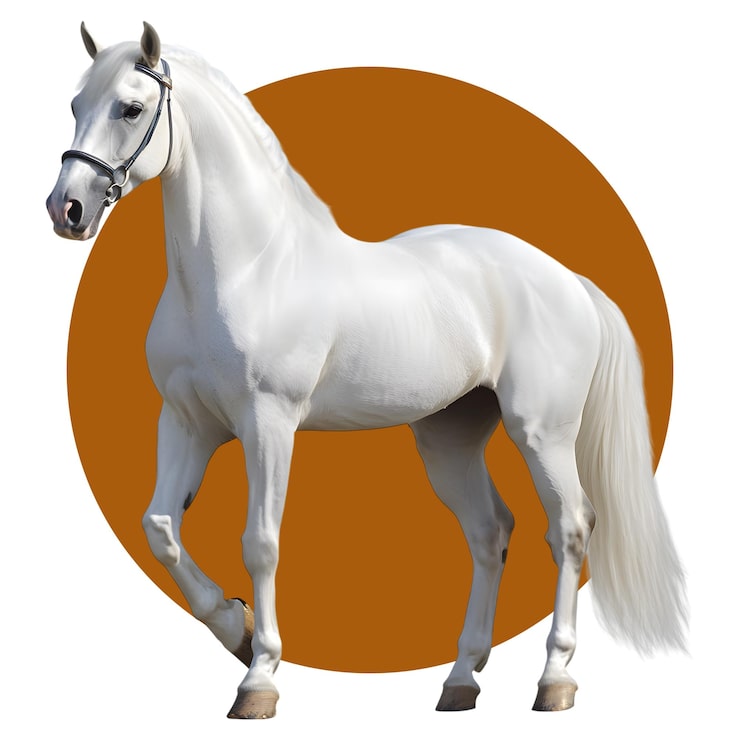 PSD hvid hest isoleret på transparent baggrund hvid hest png
