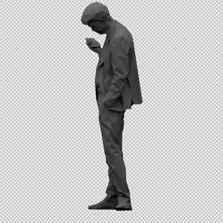 PSD 等距视角男性3d渲染