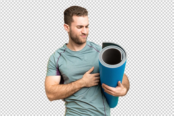 PSD i̇zole edilmiş chroma key arka planı önünde genç, yakışıklı, sarışın adam