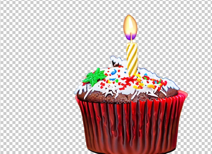 PSD jule cupcake med honningkager med stearinlys