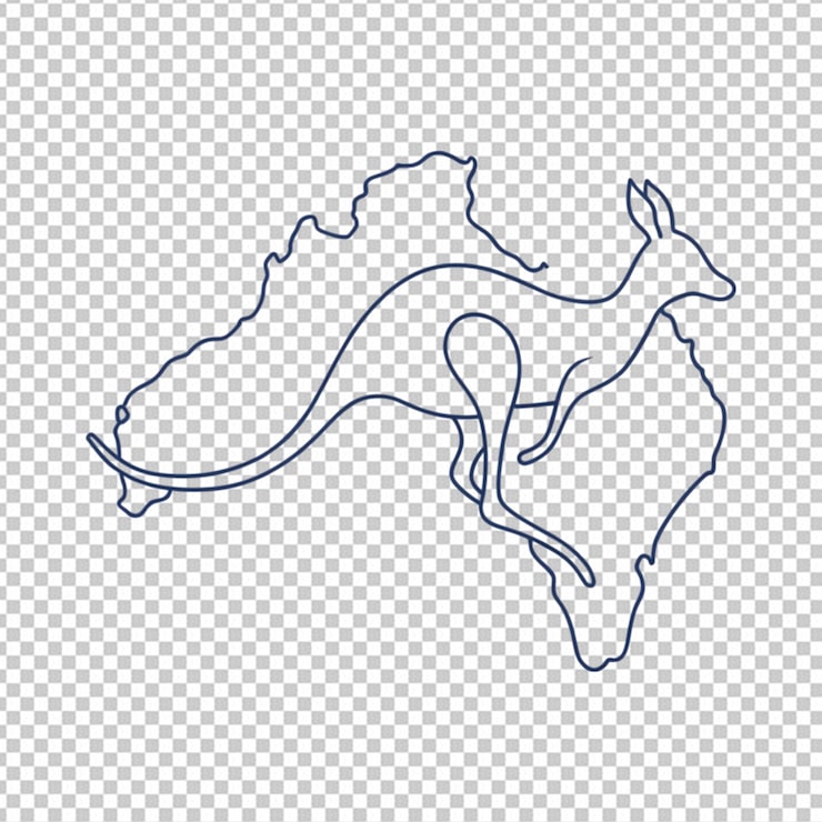 PSD kangur z australijską flagą