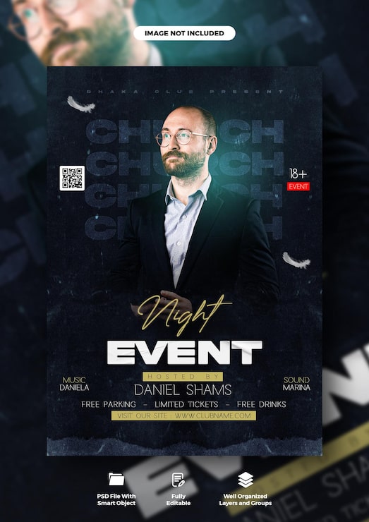 PSD kirkekonference flyer eller plakat skabelon