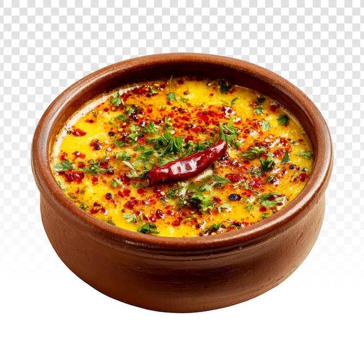 PSD kryddig indisk dal curry i en lerskål