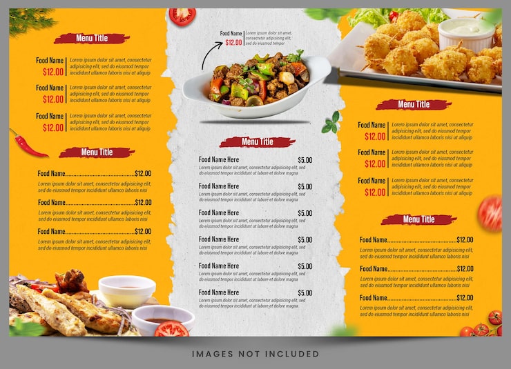 PSD menu dla chińskiej restauracji.