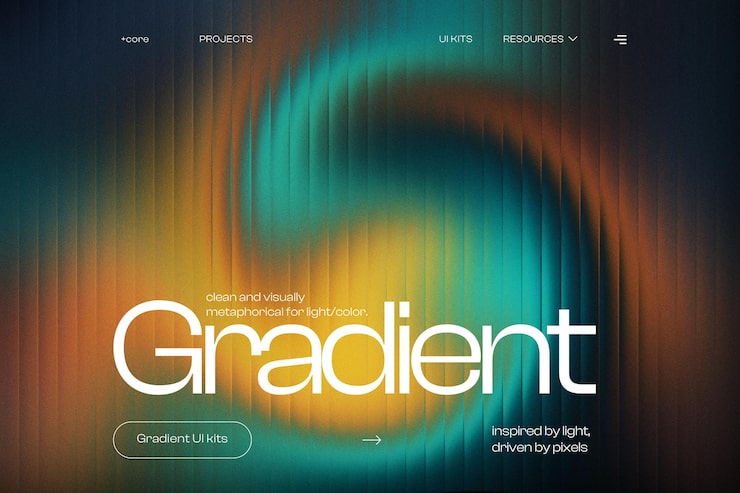 PSD moderne fractale glasgradiënten ui-kit websiteheader met abstracte kleuren