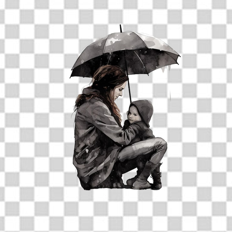 PSD 一位母亲抱着一个婴儿 png