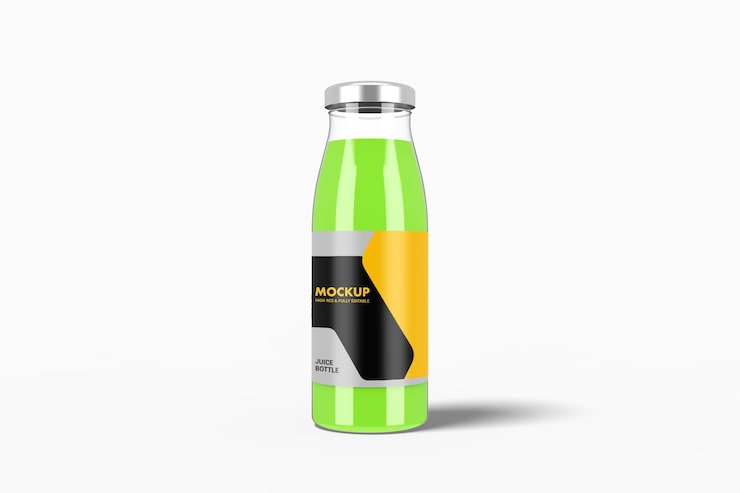 PSD nærbillede af juice flaske mockup