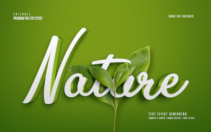 PSD natur grön fullt redigerbar psd-texteffekt