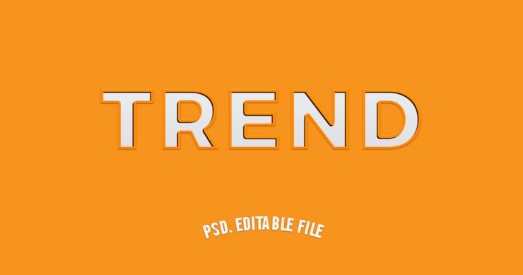 PSD oransje og hvit papirklipp-teksteffekt