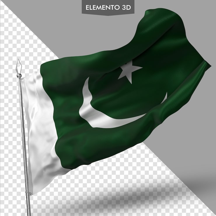 PSD pakistans flagga premium 3d-rendering