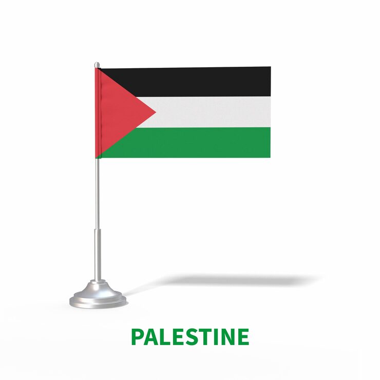 PSD palestinas nationalflagga på bordsstativ