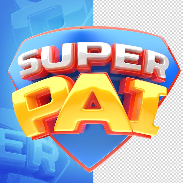 PSD pieczęć super ojca 3d herb