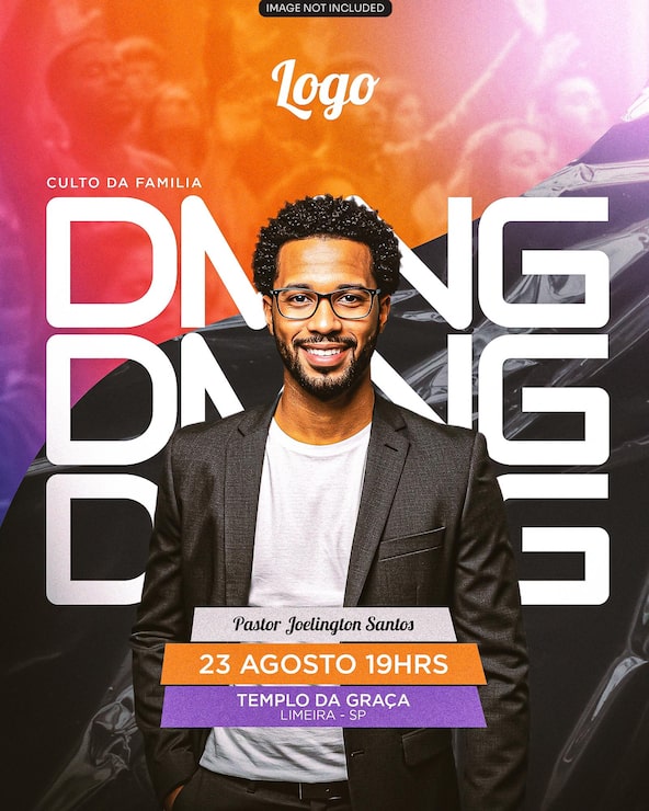 PSD pinsekirke eventflyer skabelon