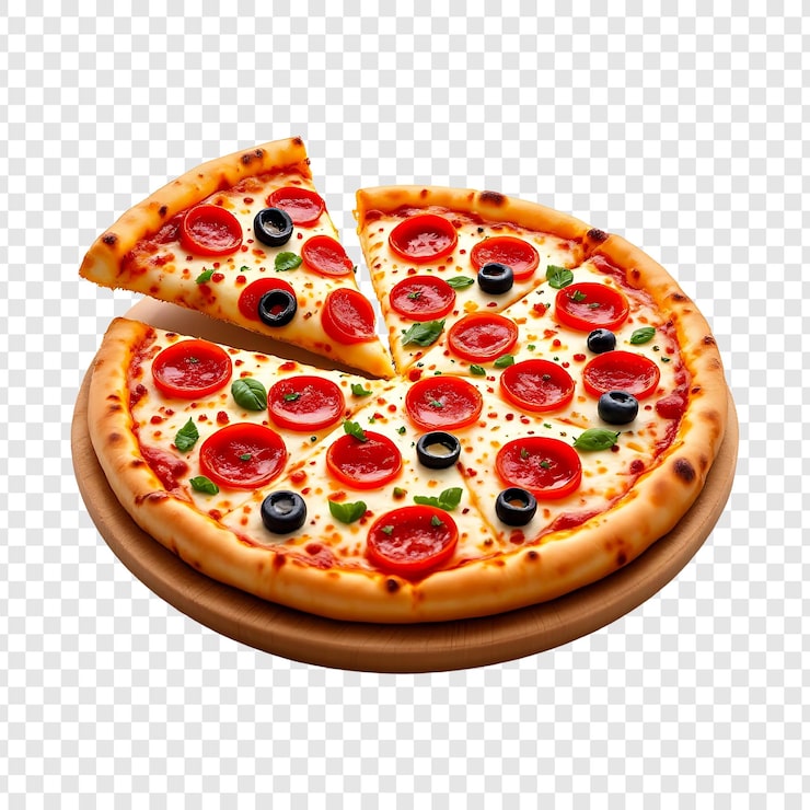 PSD pizza z pizzą na niej, na której jest napisane "pizza"