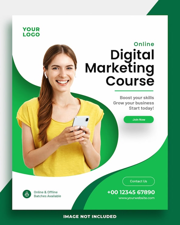 PSD plakatdesign for digital markedsføringskurs