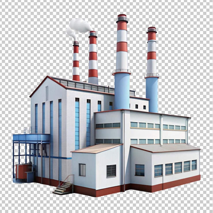 PSD 透明背景上的工厂psd