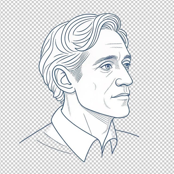 PSD ręka rysunkowa ilustracja twarz ludzka