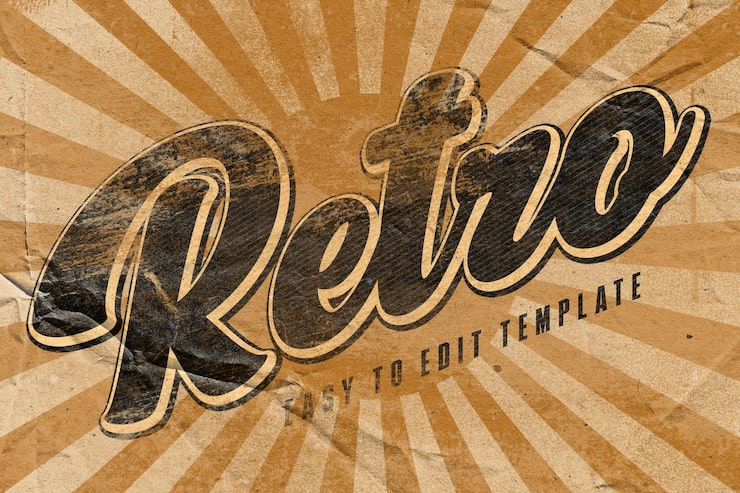 PSD retro grunge teksteffekt