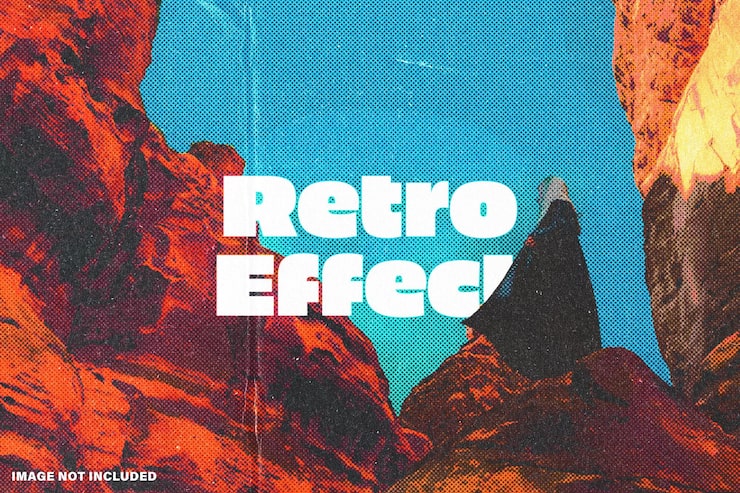 PSD retro halftone fotoeffekt